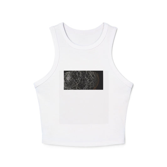 Chic Graphic Racer Tank, Casual Summer Top, Everyday Style, Cute Workout Wear, Beach Essential