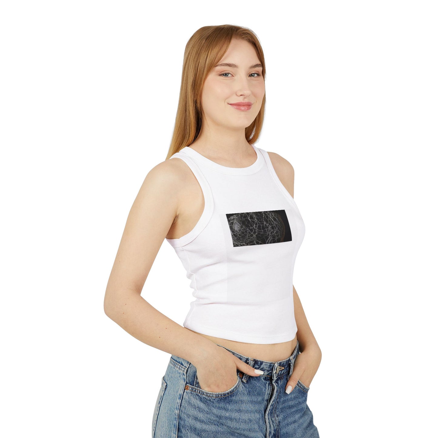 Chic Graphic Racer Tank, Casual Summer Top, Everyday Style, Cute Workout Wear, Beach Essential
